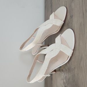 Cabarrus Off-White Sparkling Dressy Heels, size 8.5B